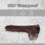 Realistic Thrusting Dildo – Black Silicone Vibrator with Suction Cup & Remote