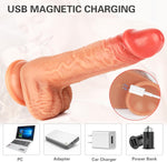 Thrusting Vibrator Dildo - 8.1" Realistic Suction Cup Dildo with 9 Vibration Modes