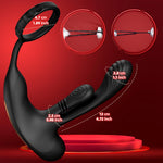 Prostate Massager with Vibrating Cock Ring – 10 Kneading & 10 Vibration Modes