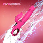 Thrusting Rabbit Vibrator with LCD Display – 7 Vibration & Thrust Modes, G-Spot & Clitoral Stimulator, Adult Sex Toy for Women & Couples (Rose)