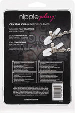 Exotic Crystal Chain Nipple Clamps Black, 1 Count - Nipple Play Accessory