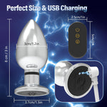 Remote-Controlled Metal Anal Plug – 10 Vibration & 6 Electric Shock Modes