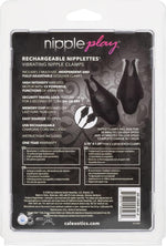 Rechargeable Adjustable Nipple Clamps, Easy Squeeze Design for Comfort - Black