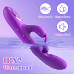 G Spot Vibrator Sex Toys-3 in 1 Adult Sex Toys 360° Rotation Vibrators with 10 Rubbing & 7 Vibrating & 7 Massaging, Waterproof Clitoral Stimulator Dildo Rabbit Vibrator Women Sex Toy (Violet)
