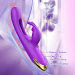 3-in-1 Rabbit Vibrator with 7 Vibration, 10 Rabbit Modes & 7 Flapping for Women