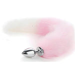 Ooiixx Sexy Fox Tail Cosplay Anal Plug Anal Butt Plug Adult Sex Toys for Women Men Couple Stainless Steel Anal Plug (18" Pink)