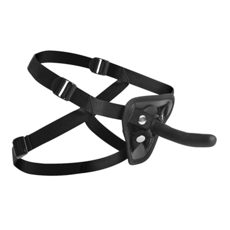 Pegged Strap On Harness with Dildo, Silicone Pegging Set with Adjustable Harness and Curved Design