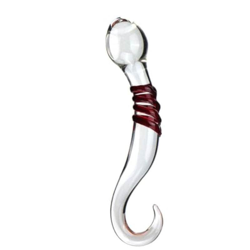 Glass Dildo Anal Plug Sex Toys for Couples, 6.69 Inch S-Shaped Crystal Anal Dildos for Vagial G-Spot Stimulation, Anal Trainer Curved Dildo for Women, Prostate Massager Anal Dilator Sex Toy for Men