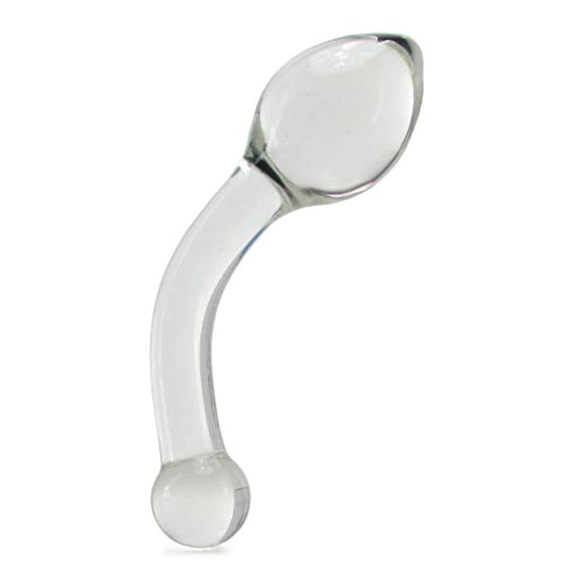 Gläs Sex Toys – Pure Indulgence 8” Hand Blown Glass Anal Slider, Borosilicate Glass Prostate Massager with Curved Tip, Non-Porous Hygienic Anal Toys