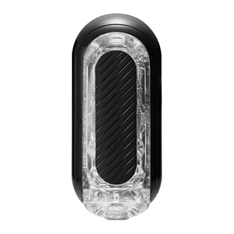 TENGA FLIP 0 (Zero) Gravity Black, Reusable, Manual, Flip-Open Mechanic, with Upgraded Internal Details, Thicker Elastomer for Strong Sensations, Male Masturbator Toy, Black