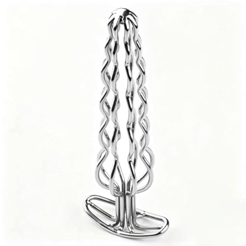 Stainless Steel Hollow Anal Plug with Graduated Anal Beads – 6 Bead Steel Hollow Anal Trainer, Anal Expander & Anal Dilator Butt Plug with Anti-Slip Base, Wearable Anal Plug Sex Toy for Men Women