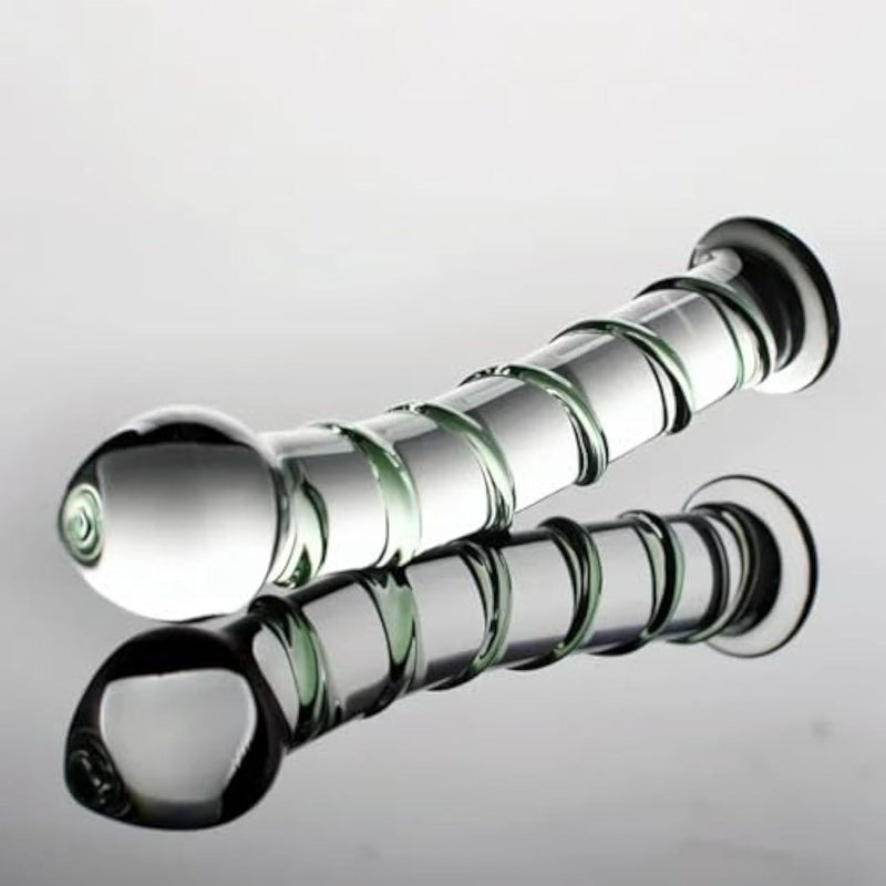 Crystal Glass Anal Dildo Anal Sex Toys for Couples, Realistic Dildo Anal Buttplug with Raised Spiral Texture, Anal Plug Prostate Massager for G-Spot & Anal Stimulator Adult Sex Toys for Women