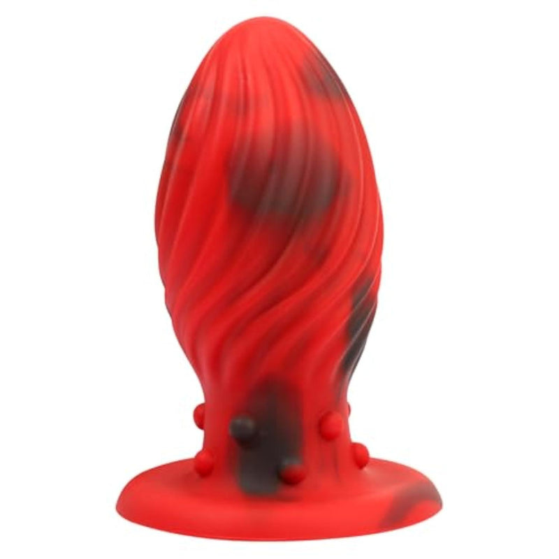 Super Big Anal Plug Liquid Silicone Butt Plug with Suction Cup Base for Advanced Player, Swirl Anal Toy Waterproof Butt Plug Kit Adult Sex Toy for Unisex Backdoor Handsfree Fun (Extra Large)