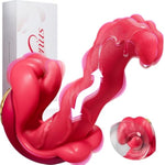 Rose Sex Toy Tongue Vibrator with Rotating Lips & Wriggling Dual Tongue
