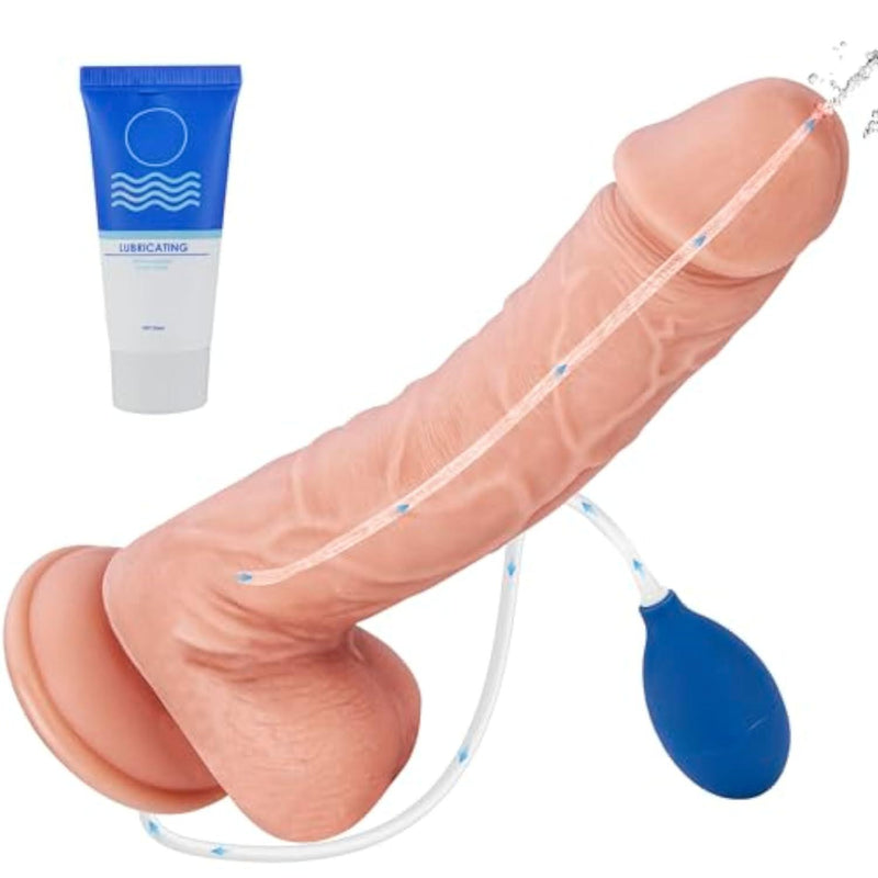 10.2in Realistic Long Squirting Dildo Sex Toys for Women 2in1 Silicone Ejaculating Dildo with Suction Cup Cumming Penis for Vaginal&Anal Play Strap-On Adult Sex Toys for Women Men Couple