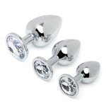 Metal Butt Plug Kit, 3 Piece Anal Training Set for Couples