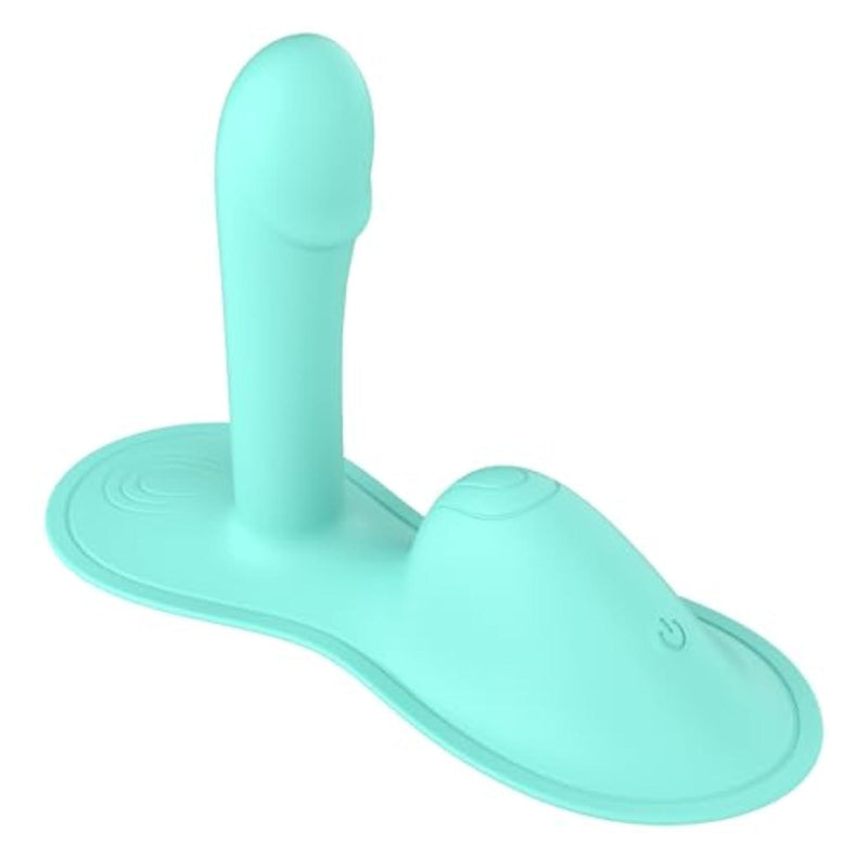 Hands Free Vibrator for Women, G Spot and Clitoral Stimulator with 9 Vibration Modes, Wearable Riding Sex Toy with Suction Cup, Waterproof Couples Adult Sex Toys, Teal Green