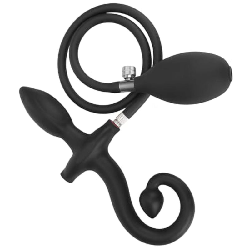 Inflatable Anal Plug Puppy Tail Plug with Adjustable Tail Butt Plug