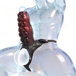Strap On Octopus Penis Sleeve, Silicone Wearable Cock Sleeve with Cock Ring, Adjustable Waist and Thigh Soft Leather Belt, Reusable Penis Sleeve for Added Length and Girth, Adult Sex Toy for Couples
