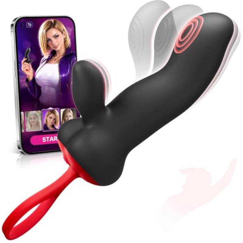 Vibrators G Spot Vibrator - Finger Vibrator Shaped 2 in 1 APP Control Nipple Anal Clitoral Stimulator, Dildo with Dual Motors & 9 Vibrations, Male Female Couples Sex Toys Vibrater