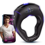 Vibrating Cock Ring Ergonomic Contour, 10 Vibrations Sex Toys for Men Silicone Penis Ring Secure Wrap-Around Design for Male Erection, APP Control Male Sex Toy for Adult Erotic Massage Gels