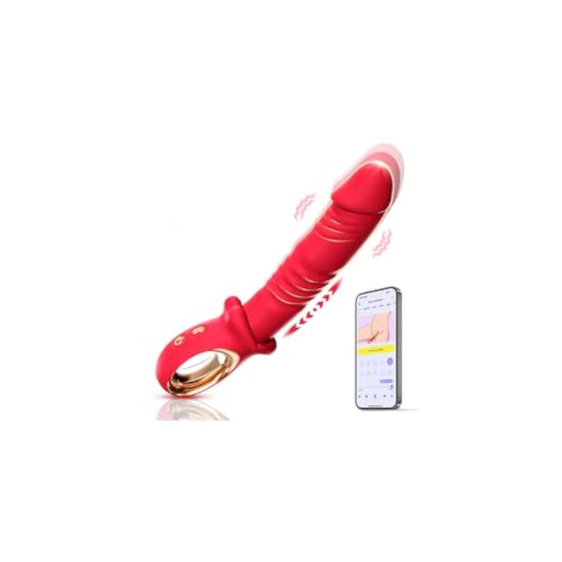 Thrusting Dildo Vibrator Women Sex Toys - G Spot Vibrator with 10 Thrusting & 10 Vibration Modes Clitoral Anal Stimulator, Rose Adult Sex Toys for Couples