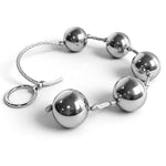 Metal Anal Beads with 5 Balls and Pull Ring for Beginners Anal Trainer Toy
