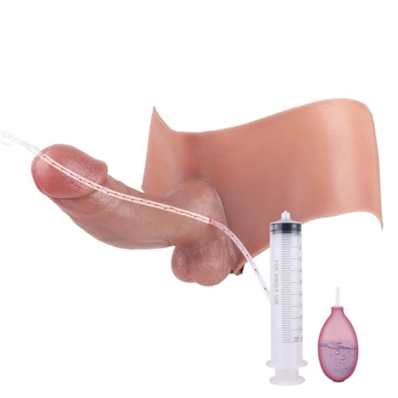 Realistic Ejaculating Dildo Strapon Harness, Wearable Lifelike Squirting Dildo Panties Silicone Strap On Dick, Anal G Spot Strap-ons Solid Penis for Lesbians Women Men Pegging Couple