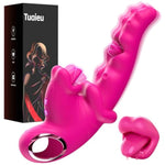 3 in 1 Vibrator Couples Sex Toys for Women, G Spot Dildo with 10 Tongue Licking & Vibrating Adult Toys, Realistic Tongue Vibrator for Women Pleasure Tools for Female