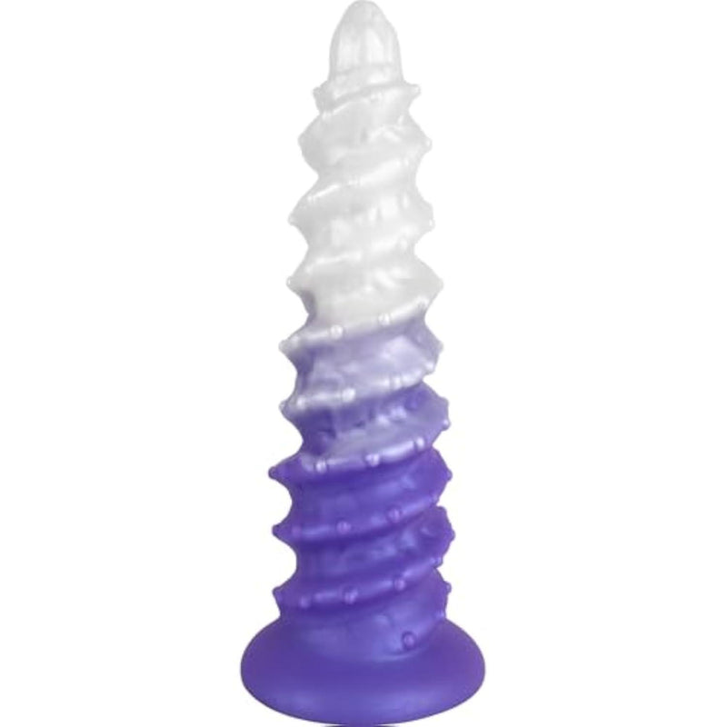 Huge Fantasy Tapered Dildo, 10 Inch Big Monster Silicone G Spot Anal Dildo, Thick Ribbed Purple Dildos with Powerful Suction Cup, Soft Textured Large Dragon Dildos Weird Alien Sex Toys for Men Women