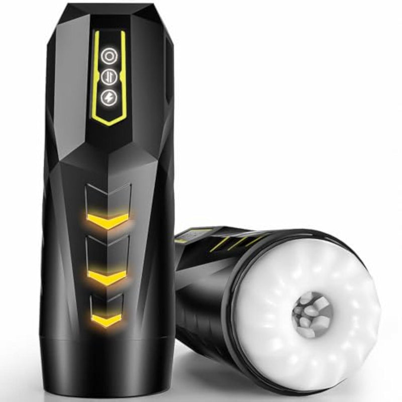 Male Masturbator Pocket Pussy Sex Toys for Men - Adult Men Sex Toy with 9 Vibrating & 10 Thrusting, Flesh Soft 3D Textured Wrapped, Masturbators Light with Full Speed Burst Mode