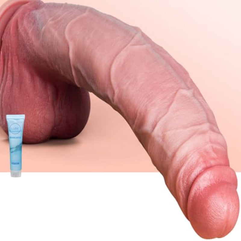 Upgraded 16” Realistic Huge Thick Dildo, Real Skin Big Giant Monster Dildo