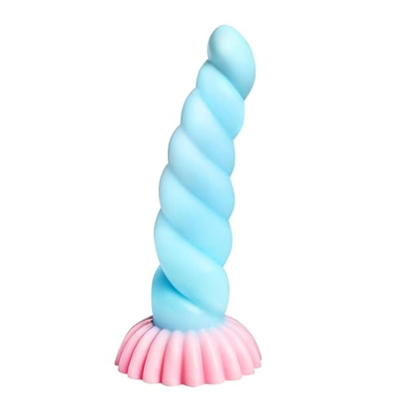 Adult Toys Fantasy Monster Dildo Women Men, 7.3 Inch Soft Silicone Dildos with 3-inch Super Big Suction Cup, G-Spot Prostate Anal Sex Toy Butt Plug for Female Male Couples Gay Blue Pink