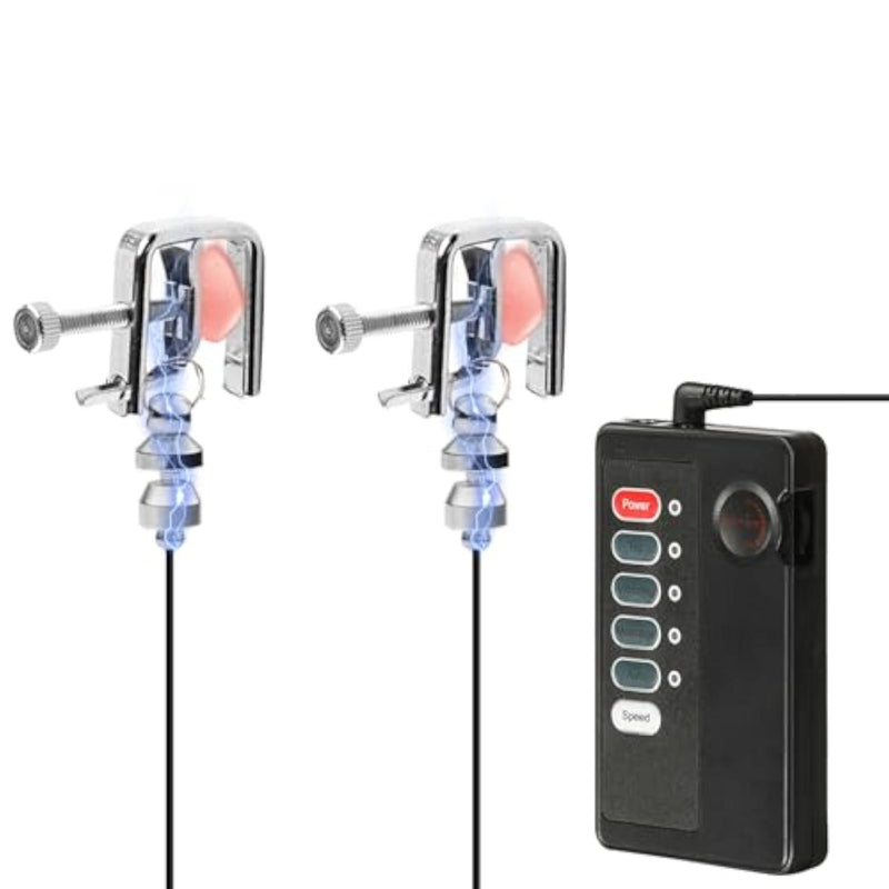 Electric Shock Chastity Vibrating Nipple Clamps Metal Pussy Clamps Clitoral Clamp for Nipple Pleasure Electro Sex Clitorist Clamp Sex Toys for Clit Women