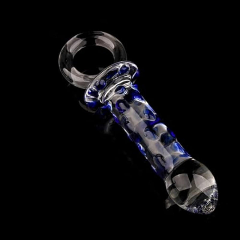 Glass Dildo Anal Buttplug Prostate Massager with Bumps and Pull Loop for Anal Masturbation,G-spot Dildos Anal Sex Toy for Men Women,BDSM Toys Anal Plug Adult Sex Toys & Games
