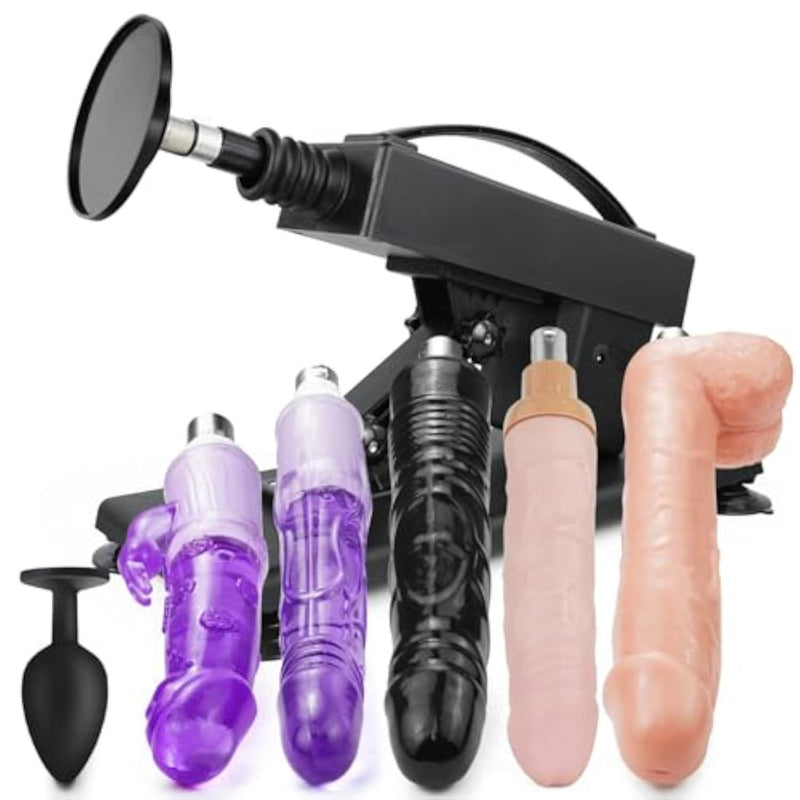 Sex Machine Thrusting Dildo Machine with Attachments, 3XLR Connnector Automatic Sex Machines for Women Adult Sex Toy Dildo Machines with Suction Adapter