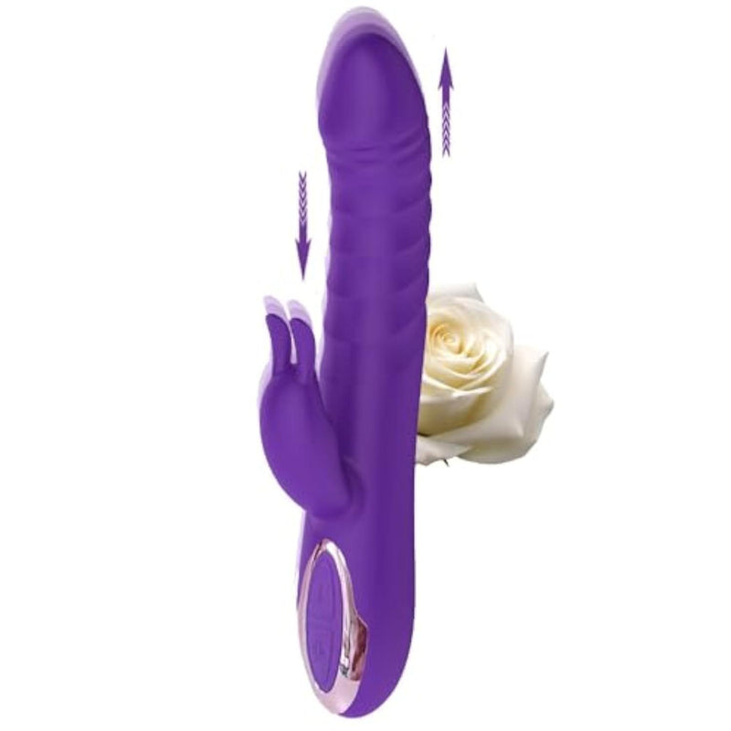 Thrusting Rabbit Vibrator for Women Sex Toys Clitoral Dildo G Spot Vibrators with 30 Powerful Modes Waterproof Vibrating Adult Wand Massager for Women Vibrator Dildos Adult Toys for Couples