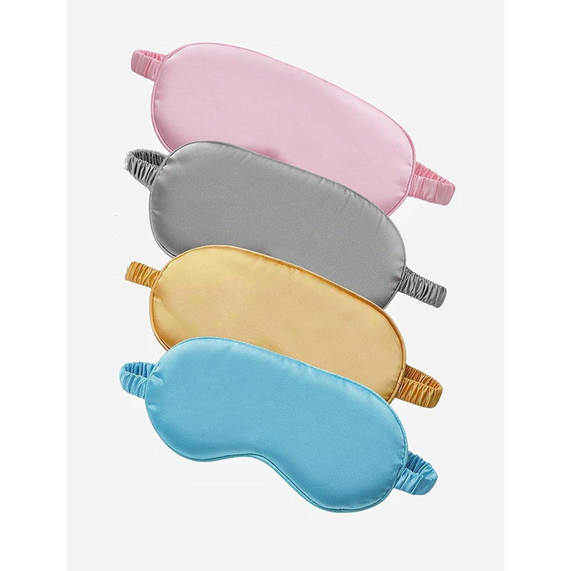 Adjustable Satin Sleep Mask, Eye Mask Light Colors,4-Pack