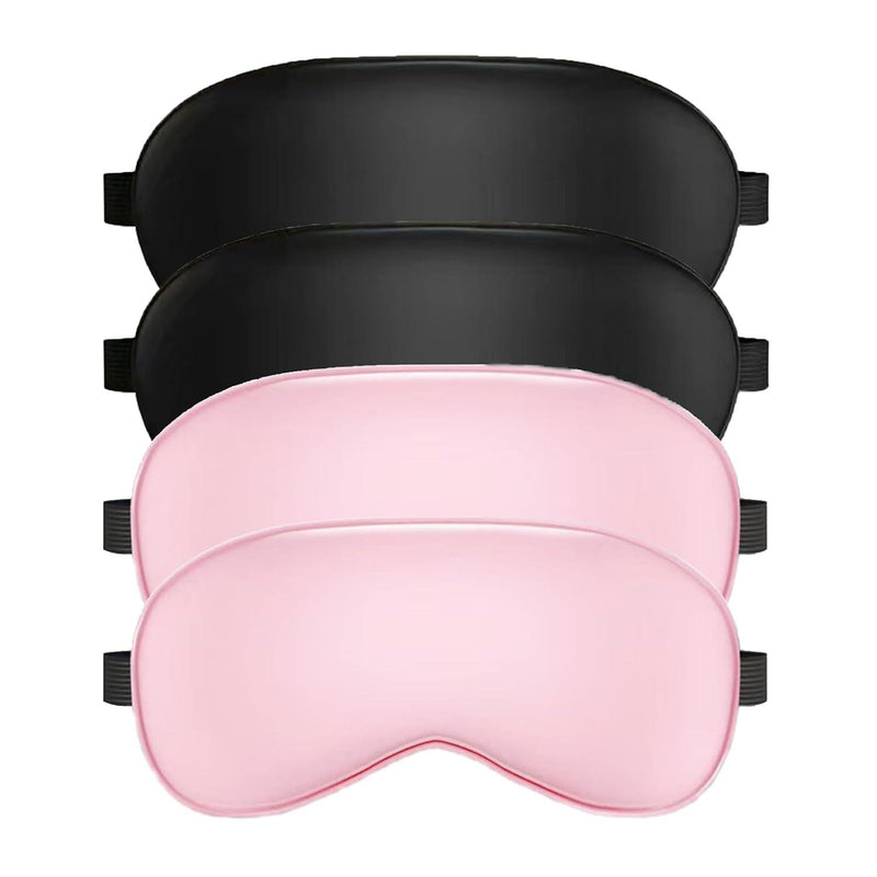 Sleep Mask, Silk Sleep Mask with Adjustable Strap, Super Soft Satin Blackout Sleeping Eye Mask for Men&Women, Comfortable Blindfold Eyeshade for Night Sleep 4 Pack (Black and Pink)