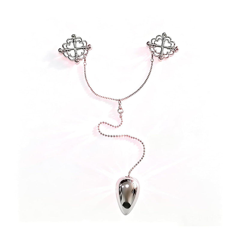 Metal Anal Egg with Adjustable Nipple Clamps Non Piercing Clit Clamp