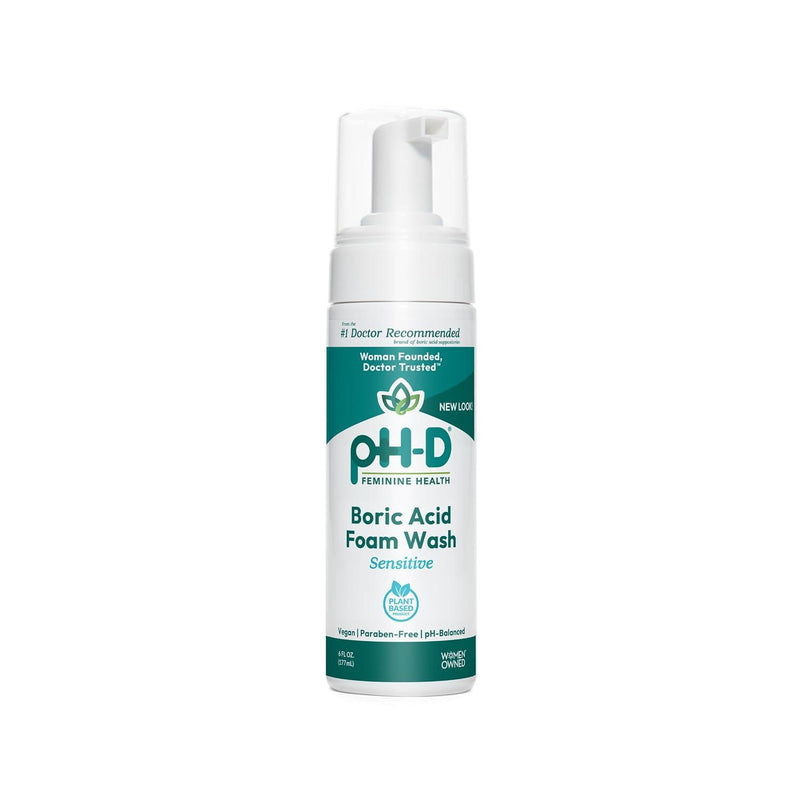 pH-D Feminine Health Boric Acid Foam Wash, Sensitive, 6 Fl Oz, Pack of 1