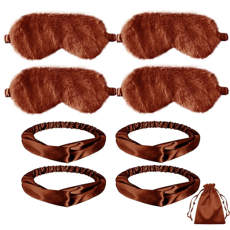 Faux Fur Plush Eye Mask Faux Furs Furry Sleep Masks Blindfold Eye Cover for Sleeping Women Men Travel Nap Gifts