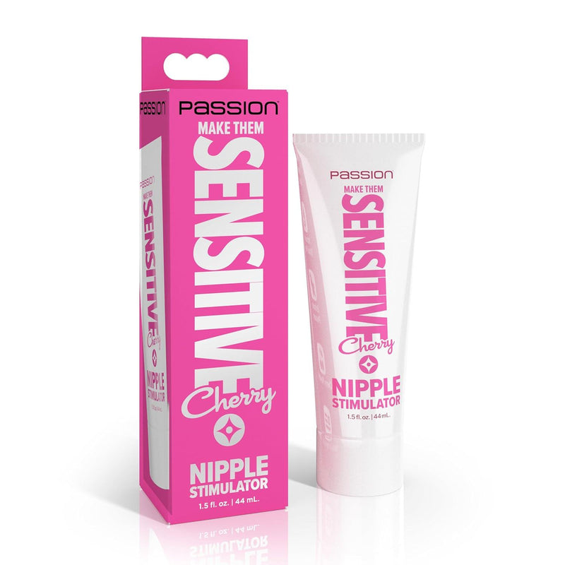 Passion Make Them Sensitive Cherry Nipple Stimulator 1.5 Oz – Cherry Flavored Nipple Sensitivity Cream, Warming Sensation Formula, Personal Enhancement Cream, Made in USA