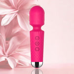 Upgraded Rechargeable Handheld Mini Massager Quiet Vibration Wand with 20 Modes and 8 Speeds, Designed for Whole-Body Muscle Tension Relief (Red)