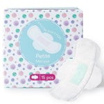 Teens Period Pads with Wings for Tweens, Organic Cotton Sanitary Pads for Teen Girls 9-14, Mini Petite, 15 CT