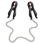 BDSM Rose Nipple Clamps & Clips for Women Couples, Black-Red Floral Silicone Comfort, Detachable Metal Chain Non-Slip Secure Grip, Breast Stimulation Bondage Flirting Adult Sex Toys, Romantic Gift