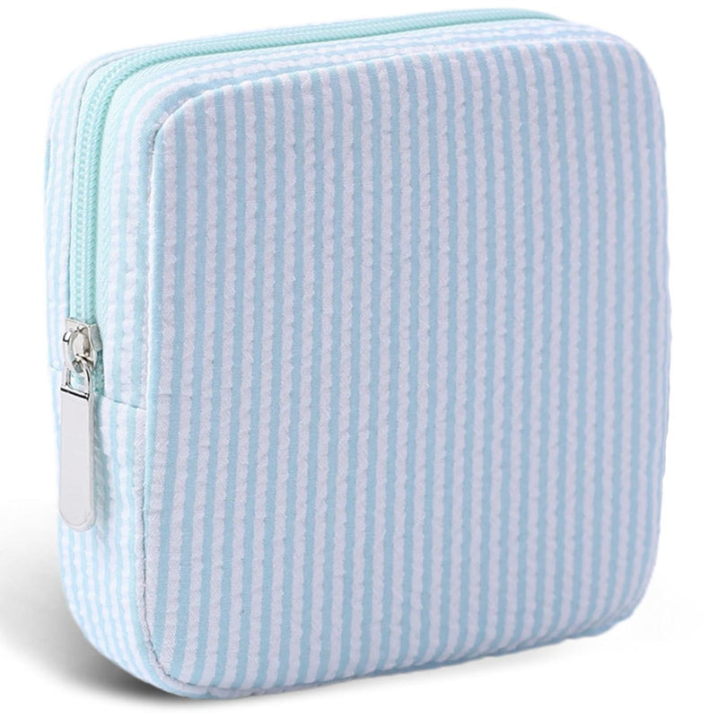 Period Bag for Teen Girls | Striped Sanitary Napkin Storage Bag | Cute Pads Pouch for Period | Menstrual Pouch for Pads, Tampons, Menstrual Cups & Panty Liners | Perfect for Travel & Daily Use