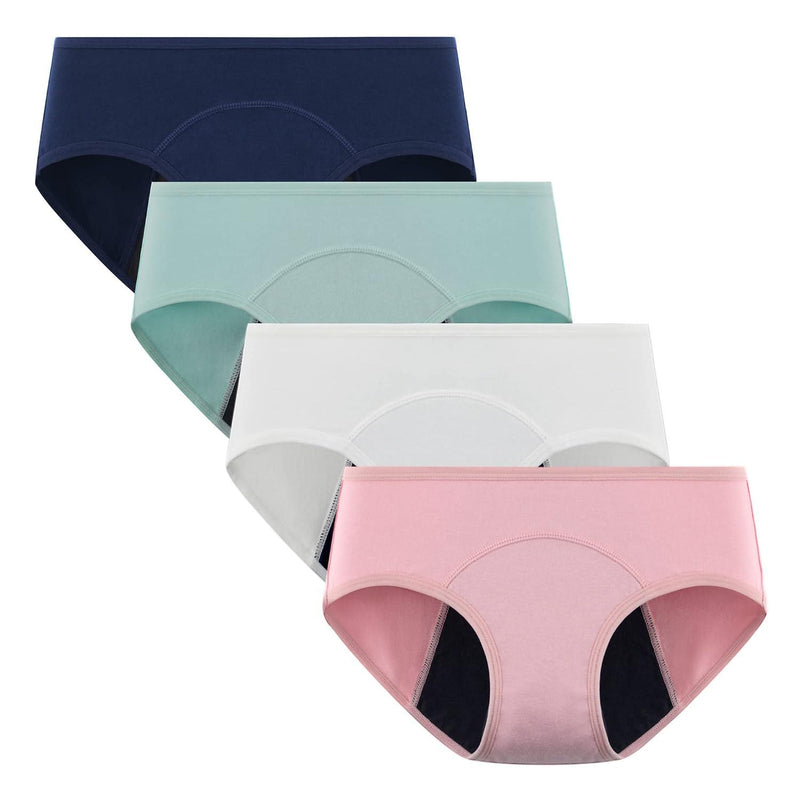 Teen Girls Period Underwear Cotton Brief Panties 4 pack