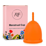 Reusable Menstrual Cup, Medical Grade Silicone Period Cup for Women & Beginners, Eco-Friendly Feminine Hygiene, Leak-Free Comfort for Up to 12 Hours (Small & Large) (Orange, Large)
