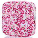 Quilted Period Bag, Floral Period Pouches for Teen Girls Women(Red)